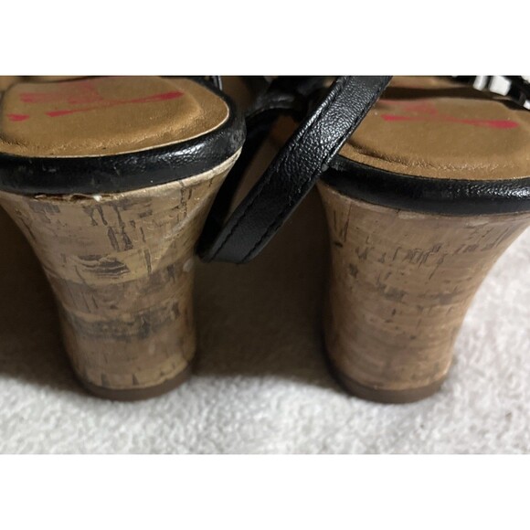 Jellypop Womens Black Platform Strappy Wedge Heel Sandals Size 8 - Picture 5 of 9